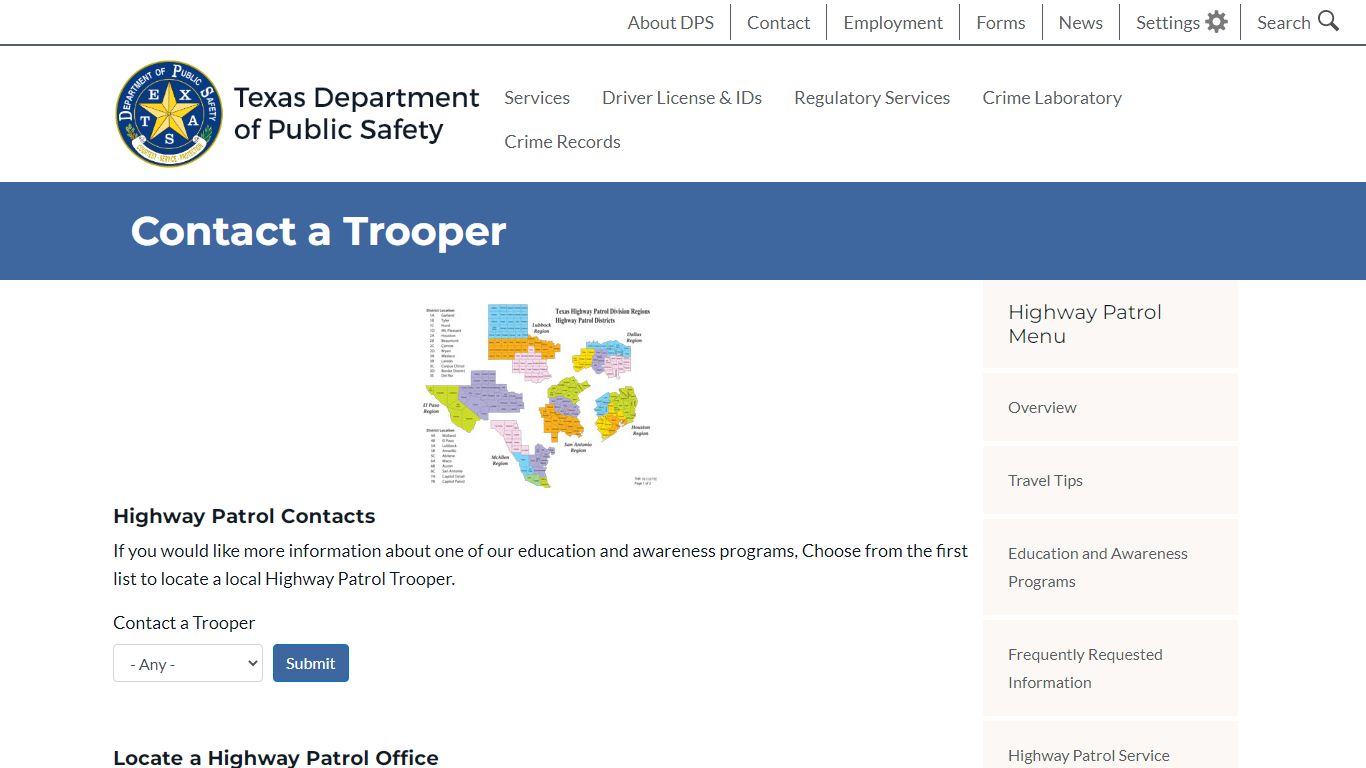 Contact a Trooper - Texas Department of Public Safety